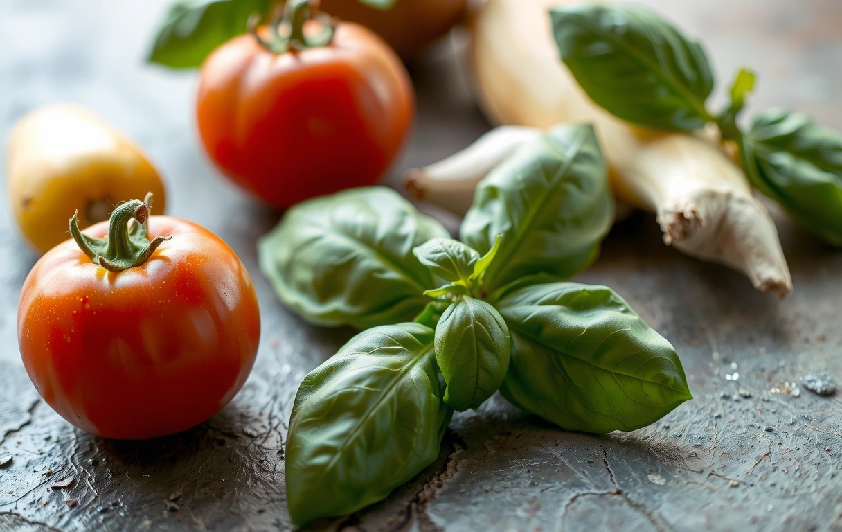 Frische Kräuter und erntefrisches Gemüse